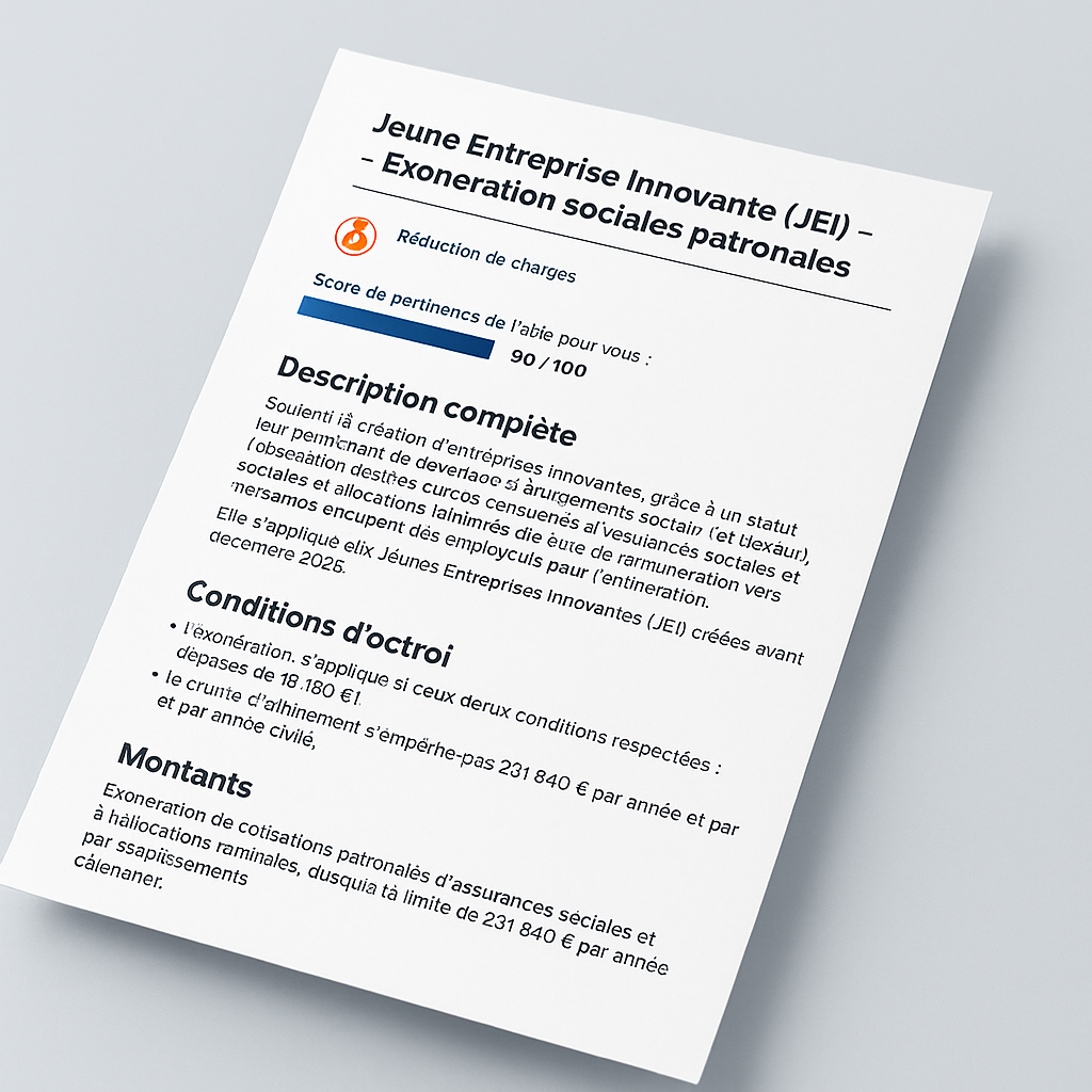 Exemple de page de rapport Exploraide